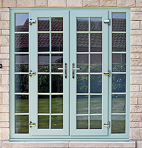 Golden Oak Solidor Double Doors With Matching Side Panels